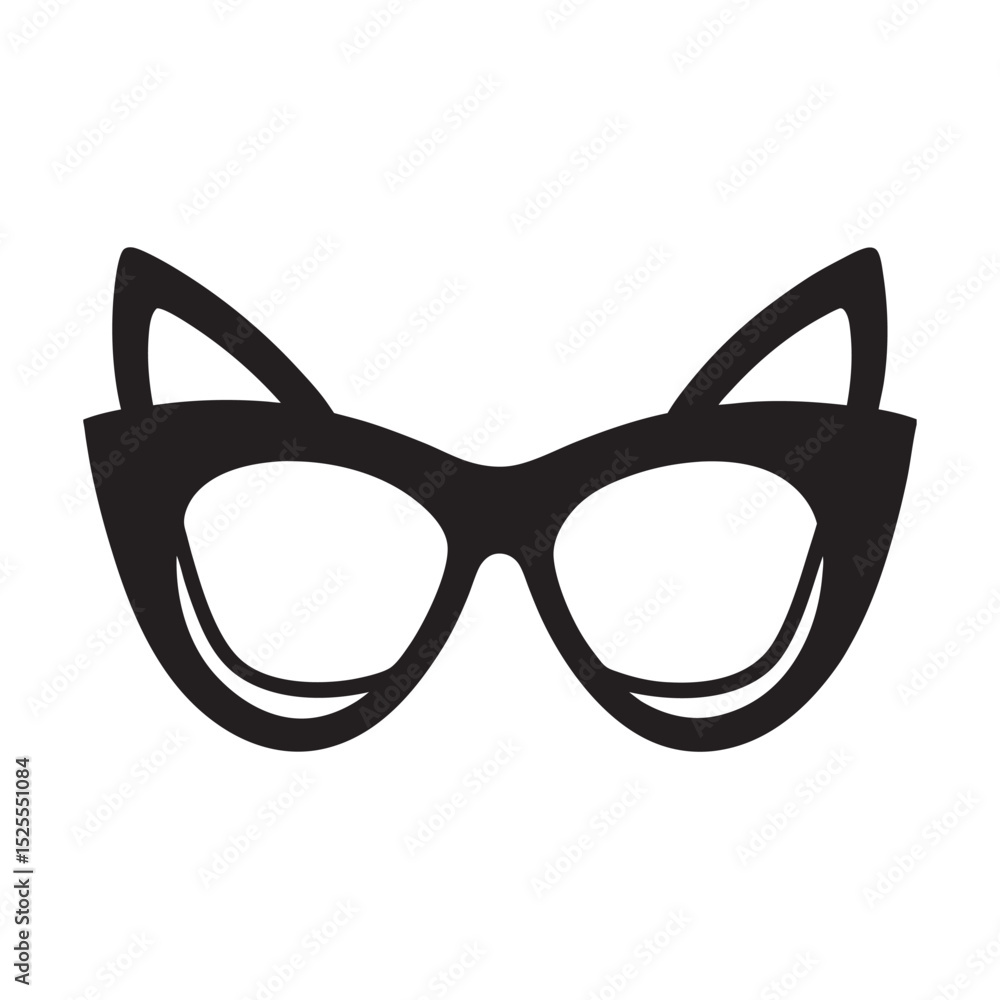 Fototapeta premium vector-of-silhouette-cat-eye-glasses-on-the-white- (1).eps