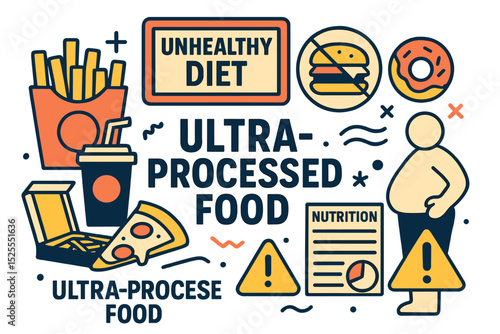 Ultra-processed food concepts that are unhealthy for diet and nutrition knowledge