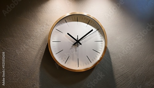 Wallpaper Mural a modern wall clock is mounted on a textured wall with subtle lighting that highlights its minimalistic design Torontodigital.ca