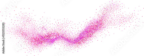 Rose colored dust swirl in a gradient with a grainy effect.Abstract glittering particles with noise.