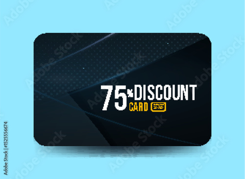 Premium Voucher Card Template 75% Discount with Golden Accents Modern Elegant Gift Card Black and Gold Theme Luxury Card Design Black and Gold Promotional Template