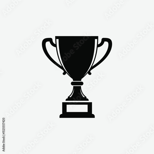 Wallpaper Mural ownload a clean, black silhouette vector of a traditional trophy cup with handles and rectangular base. Perfect for awards, icons, and minimalist designs. Torontodigital.ca