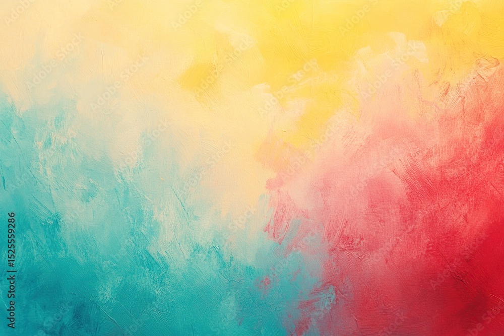 Fototapeta premium Vibrant blend of abstract colors in yellow, blue, and red creating a serene atmosphere
