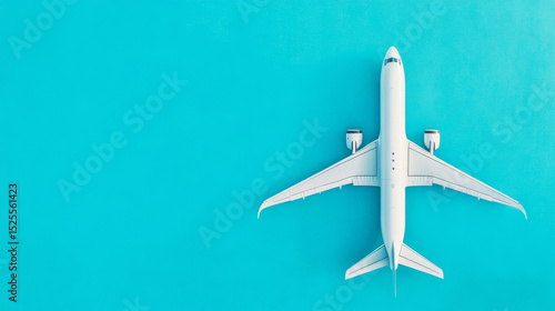 The appearance of the plane isolated on blue background