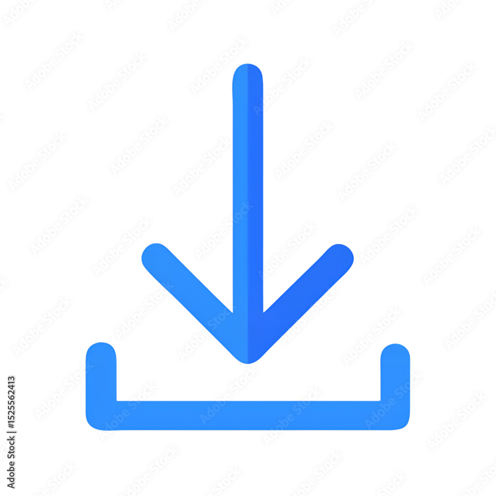 Blue Minimalist Download Arrow Icon Blue Minimalist Download Arrow Icon
