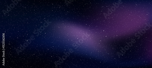 Deep blue and purple space galaxy background with many stars. Night sky universe dark exploration with stardust. Vector graphics.