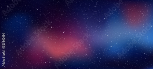 Abstract space background with stars and colorful nebula. Digital sky texture for futuristic concept. Design for universe or deep space banner. Vector graphics.