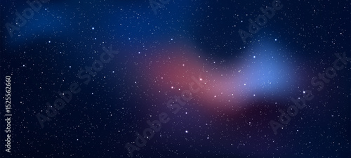 abstract space sky with shining stars. A dark blue universe background for science fiction designs. Beautiful cosmic galaxy. Vector graphics.