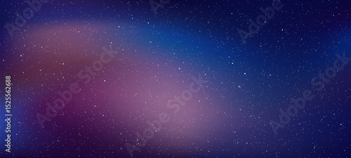 Cosmic background with twinkling stars and a colorful galaxy effect. Vector space art for astronomy and science themes. Vector graphics.
