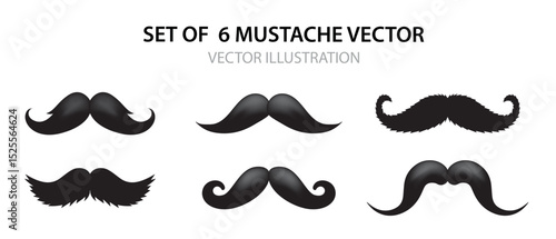 Mustaches icon set, mustache pack collection in flat design . Mustache Silhouette, Set of mustache icon vector. vector illustration