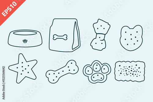 Hand drawn dog foods design vector flat isolated illustration