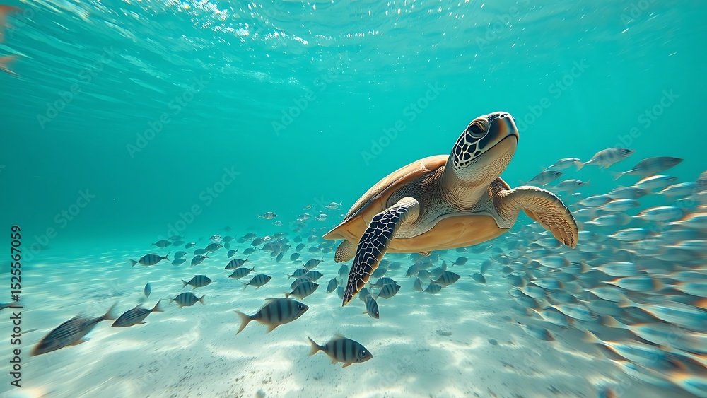 Obraz premium turtle swimming in the sea