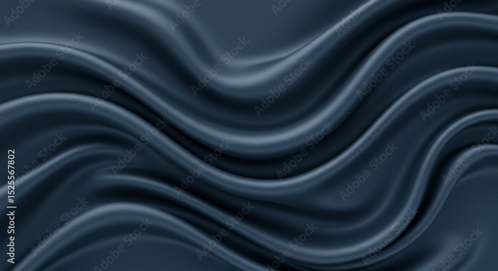 Elegant black satin with a flowing, soft, wavy texture creates a luxurious abstract fabric design Elegant black satin with a flowing, soft, wavy texture creates a luxurious abstract fabric design