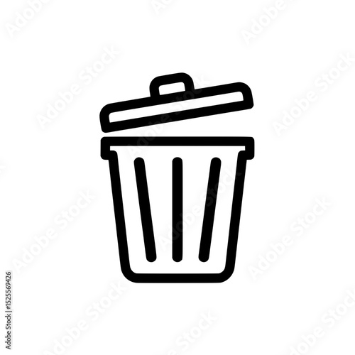 Open Trash Can Icon Representing Waste Disposal or Garbage Bin