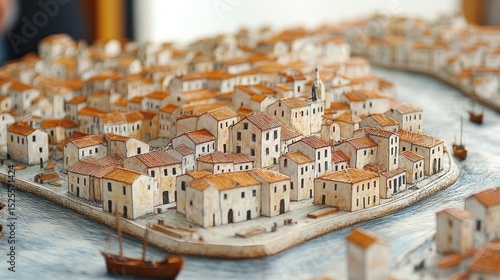 Miniature European city model