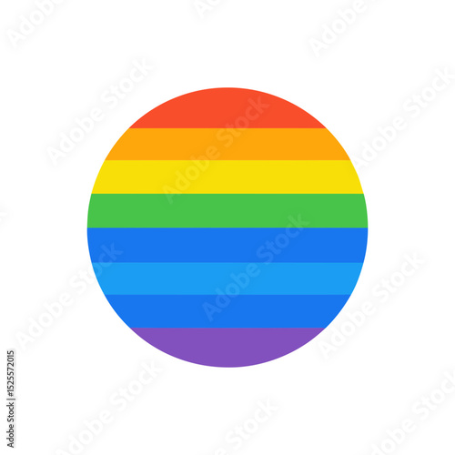 gay pride movement rainbow circle flat vector icon
