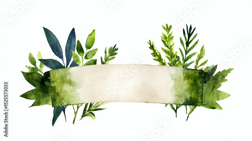 Watercolor floral banner