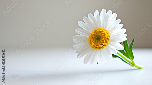 White Daisy on Light Surface
