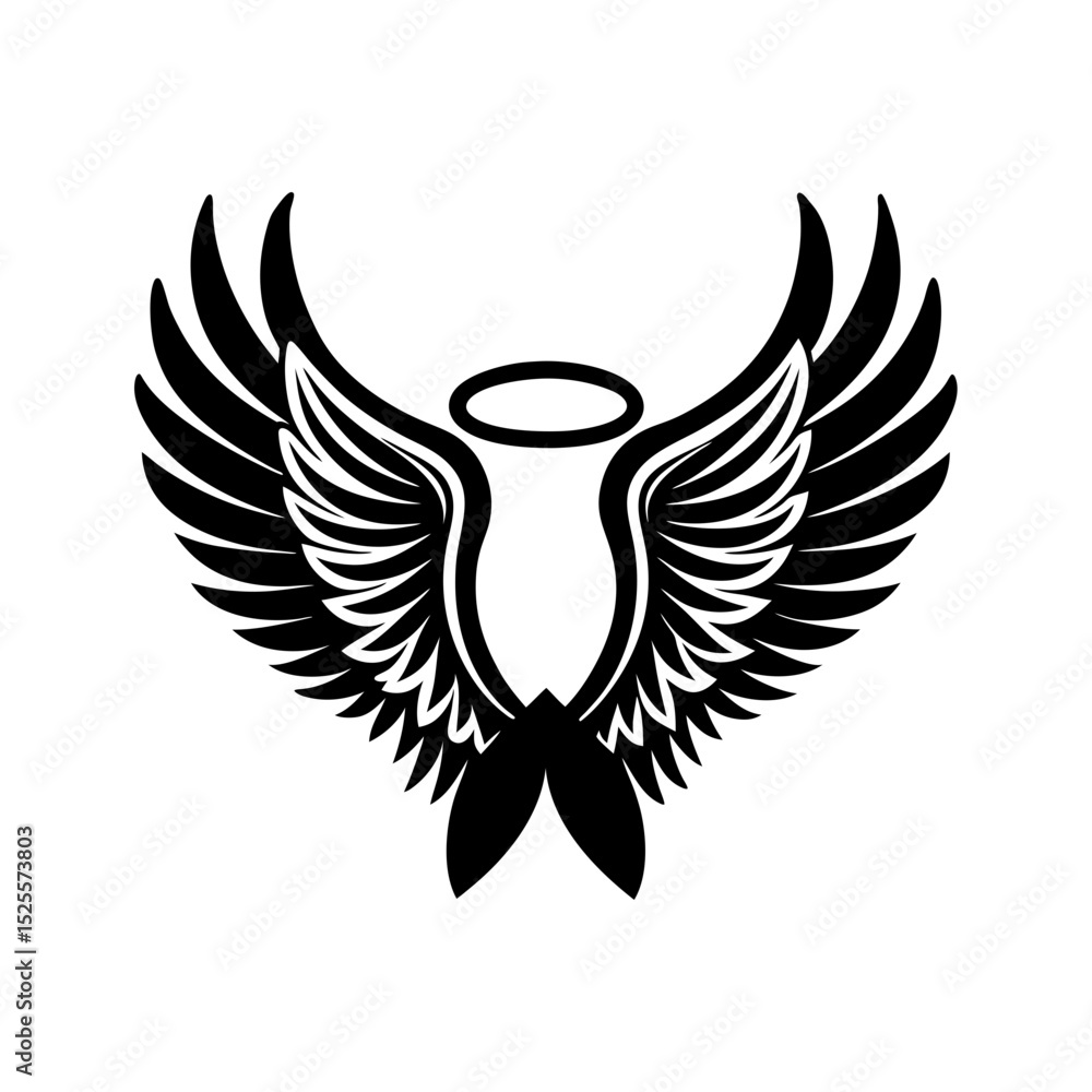 Obraz premium generate a black graphic of angel vector art silhouette