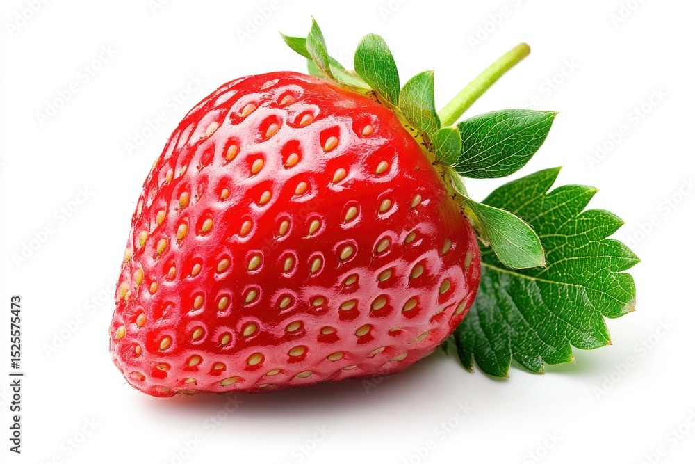 Single fresh strawberry isolated on white background Single fresh strawberry isolated on white background