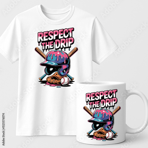 Respect the Drip Baseball Design – Cool Character and Street Style Sports Art for T-shirts and Mugs