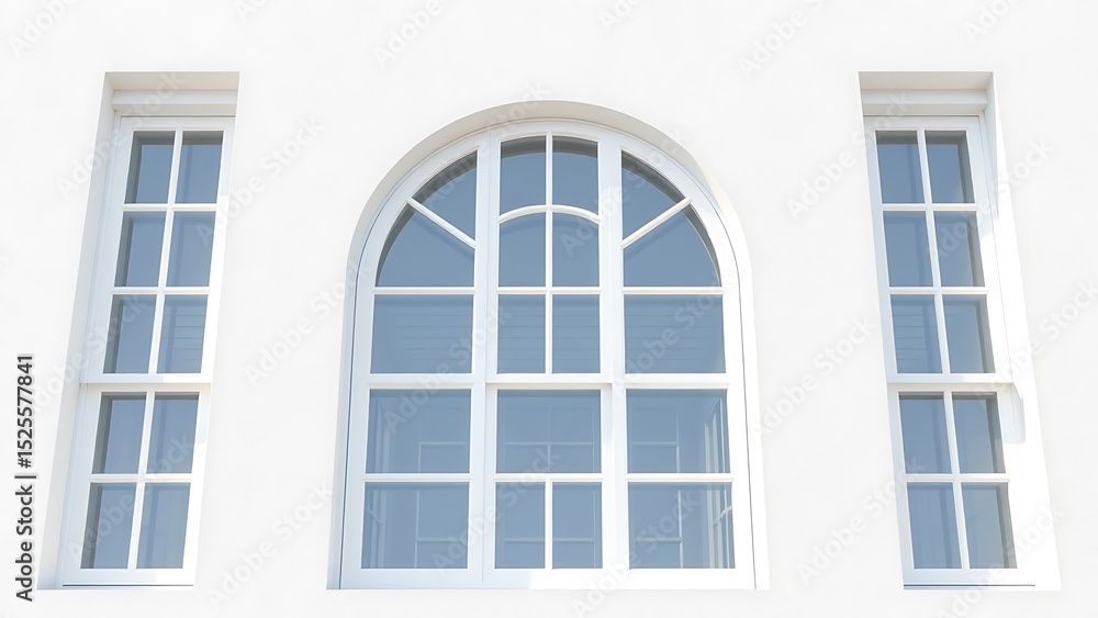 Obraz premium white window in the old building