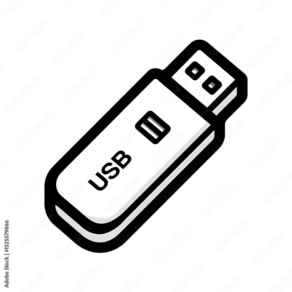 USB Flash Drive Icon. A simple, yet impactful illustration of a USB flash drive USB Flash Drive Icon. A simple, yet impactful illustration of a USB flash drive