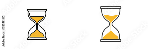 Timely hourglass illustrations demonstrating the passage of time in a minimalist style