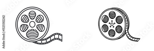 Classic film reels on a light background highlighting vintage cinema elements and nostalgia in the world of movies
