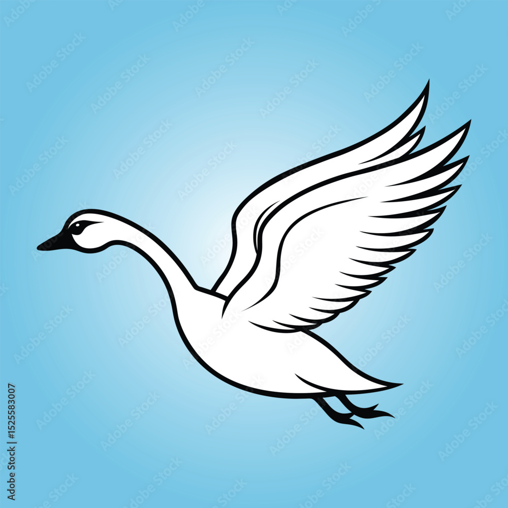 Obraz premium A flying swan art in the sky