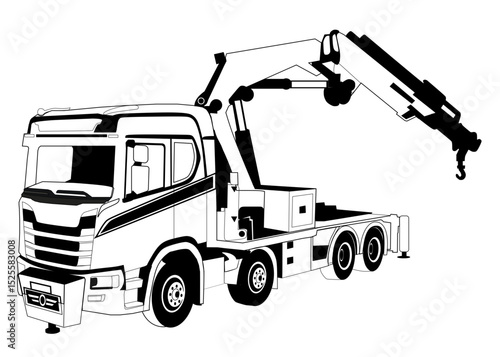 crane truck vector illustration 