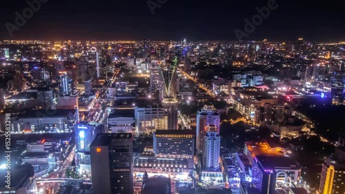 Wallpaper Mural Night View of Illuminated Cityscape from High Altitude Torontodigital.ca