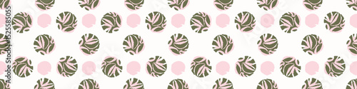 Polka dot blockprint seamless vector border. Neutral unisex whimsical style for washi tape, edging and handmade print texture. spotty vintage Ribbon. 