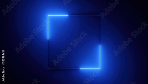 minimalist neon blue light corners on dark background for futuristic interface, abstract tech wallpaper, branding element, web layout, or digital product showcase

