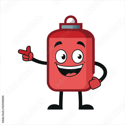 Funny Gas Tank Mascot Vector Illustration