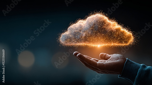 Cloud Computing: Business Graph and Data of Cloud-Based Business Growth, Scalability. Businessman Touches and Analyzes Data Growth of Cloud Computing, Efficiency, Innovation.