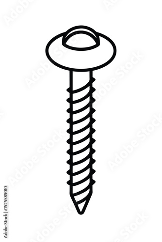 black screw vector illustration hardware fastener