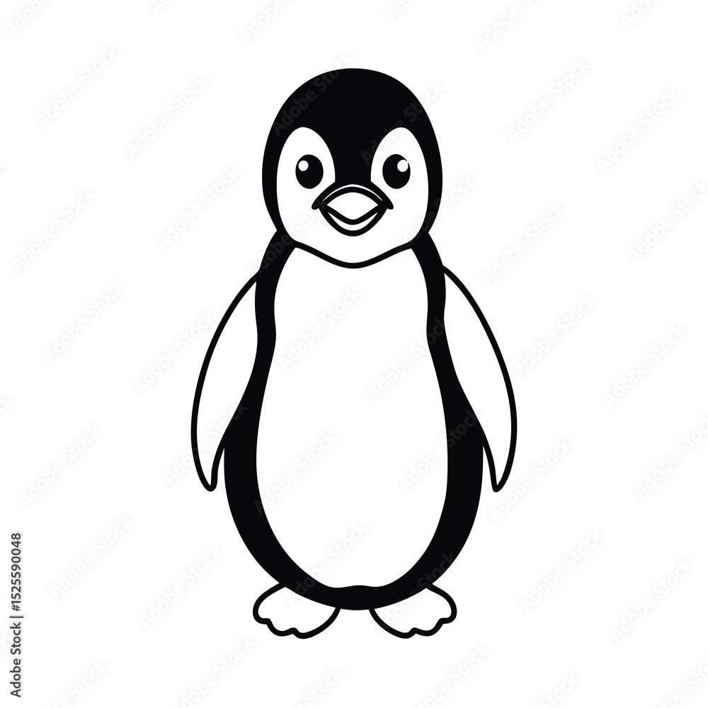 Fototapeta premium penguin on white