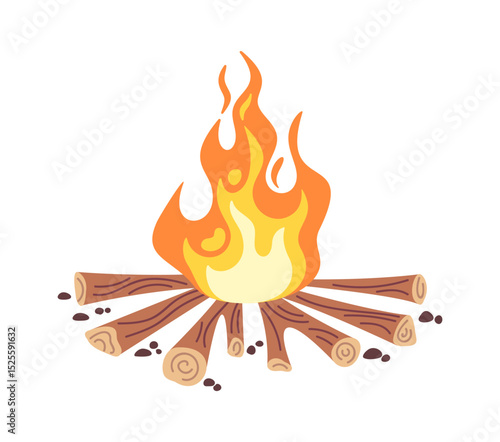 Burning campfire cartoon element design