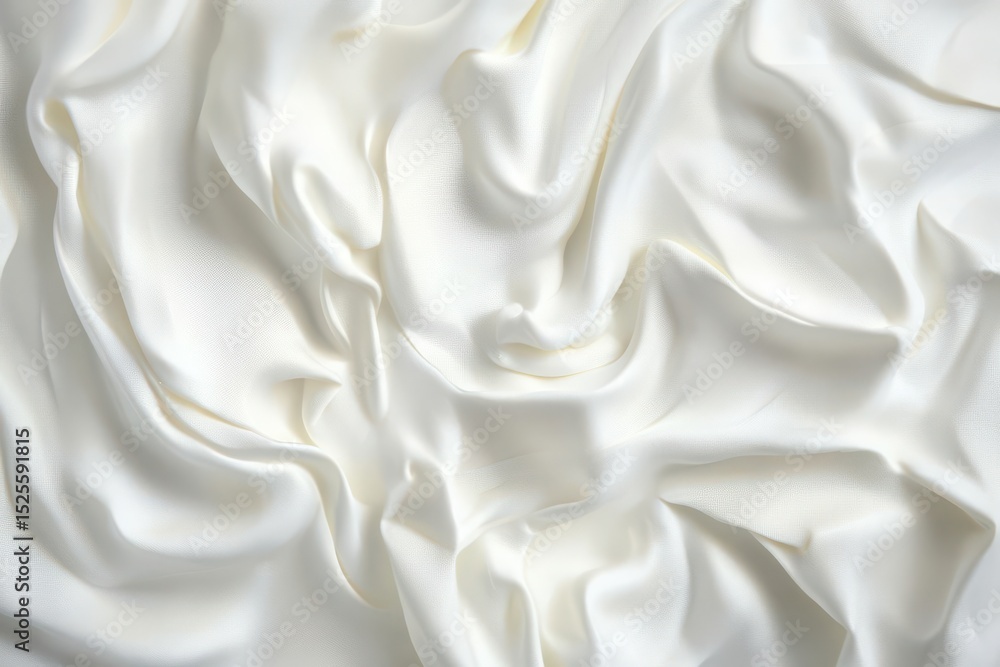 Cream draped silk fabric texture isolated on white background Cream draped silk fabric texture isolated on white background