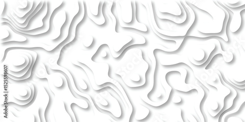 Abstract white topography design with shadows layered background perfect for digital designs and modern graphic art projects