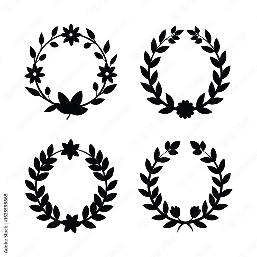 Fototapeta premium set of laurel wreaths