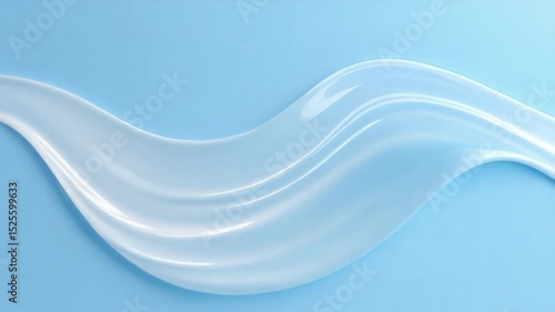 Wallpaper Mural Abstract Blue Wave: An elegant wave of translucent material gracefully flows against a serene blue backdrop, creating a sense of fluidity and calm. Torontodigital.ca