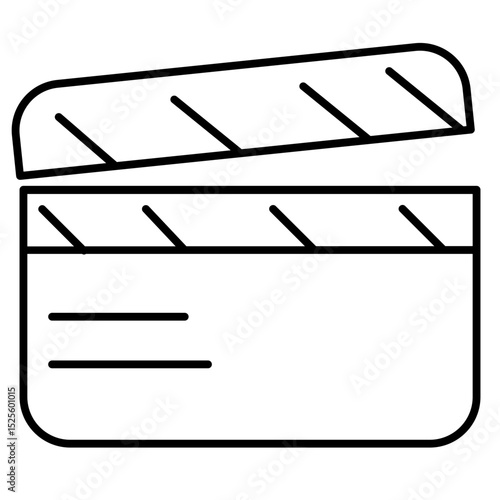 Clap clapperboard cinema movie action icon, vector illustration