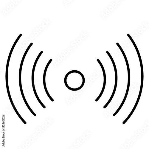 wave circle radar icon. Circle connection, sonar sound waves icon 