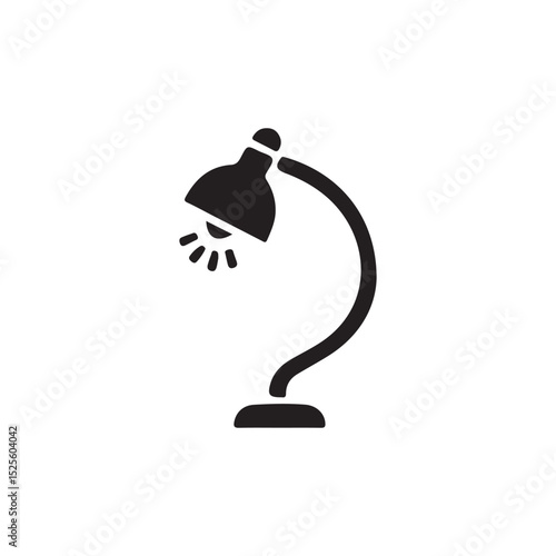 Simple Vector Illustration of a Desk Lamp.This is a black and white, simple vector graphic of a desk lamp.