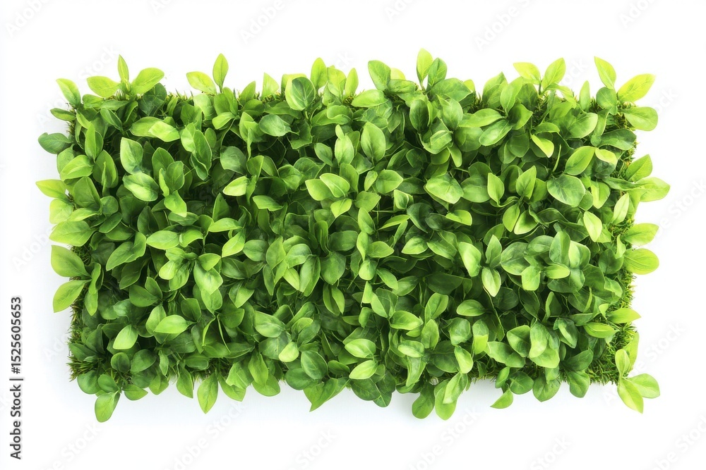 Obraz premium Green artificial plant mat isolated on white background