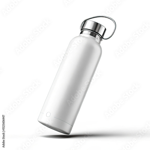 Wallpaper Mural White stainless steel water bottle isolated on white background Torontodigital.ca