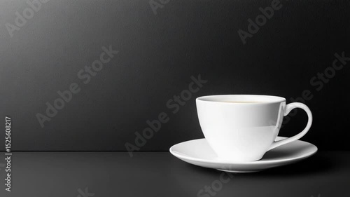 Wallpaper Mural Elegant white coffee cup on a minimalist black background, showcasing a serene beverage moment Torontodigital.ca
