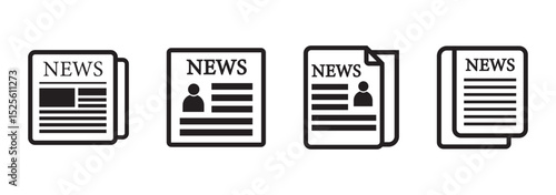 news newspaper icon sign vector